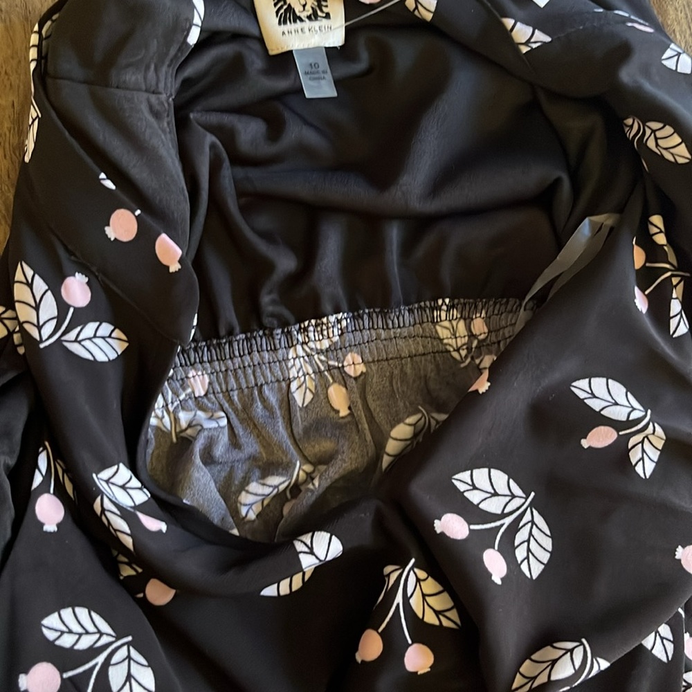 NWT Anne Klein Black White Floral Sleeveless Midi Dress Sundress Pocket Size 10 - Picture 15 of 15